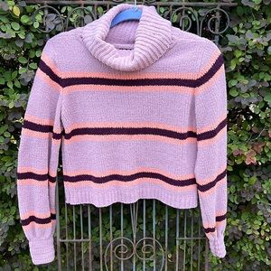 Wild Fable Striped Cowl neck cropped sweater Size Small